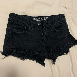 American Eagle Black Jean Shorts 4